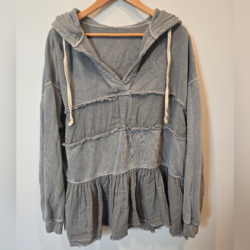 Free People Sail Away Tunic, Gray, Size Small